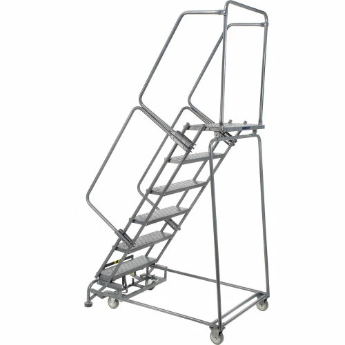 Ballymore Perforated 24"W 6 Step Steel Rolling Ladder 14"D Top Step- Lock Style B - FS063014 6 Ballymore Perforated 24"W 6 Step Steel Rolling Ladder 14"D Top Step- Lock Style B - FS063014 - Image 4