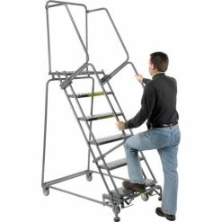 Ballymore Perforated 24"W 6 Step Steel Rolling Ladder 14"D Top Step- Lock Style B - FS063014 26 Ballymore Perforated 24"W 6 Step Steel Rolling Ladder 14"D Top Step- Lock Style B - FS063014 -Ladders Sales Store 607328 04