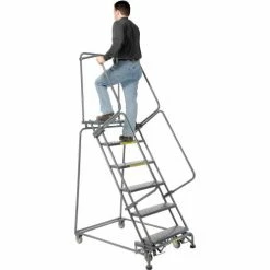 Ballymore Perforated 24"W 6 Step Steel Rolling Ladder 14"D Top Step- Lock Style B - FS063014 27 Ballymore Perforated 24"W 6 Step Steel Rolling Ladder 14"D Top Step- Lock Style B - FS063014 -Ladders Sales Store 607328 05