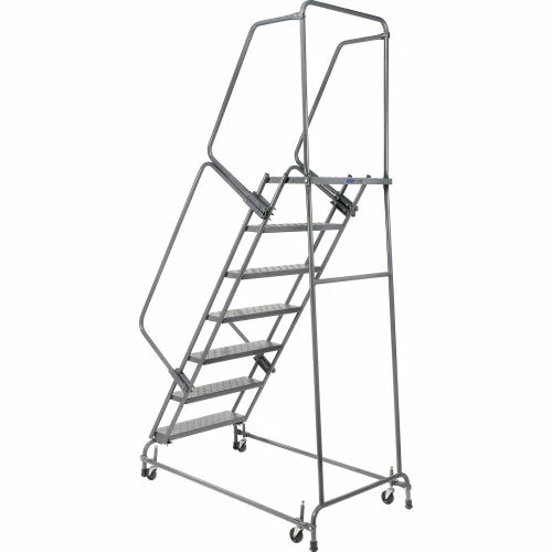 Ballymore Perforated 16"W 7 Step Steel Rolling Ladder 14"D Top Step - FSH718P 3 Ballymore Perforated 16"W 7 Step Steel Rolling Ladder 14"D Top Step - FSH718P
