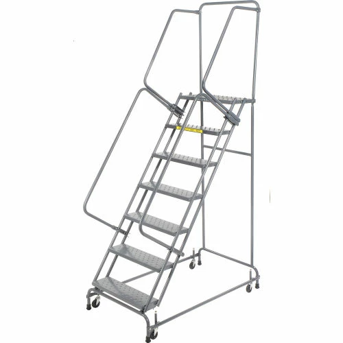 Ballymore Perforated 16"W 7 Step Steel Rolling Ladder 14"D Top Step - FSH718P 4 Ballymore Perforated 16"W 7 Step Steel Rolling Ladder 14"D Top Step - FSH718P - Image 2
