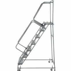 Ballymore Perforated 24"W 7 Step Steel Rolling Ladder 14"D Top Step- Lock Style A - FSH726P -Ladders Sales Store 607330 03 1