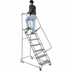 Ballymore Perforated 16"W 7 Step Steel Rolling Ladder 14"D Top Step - FSH718P 23 Ballymore Perforated 16"W 7 Step Steel Rolling Ladder 14"D Top Step - FSH718P -Ladders Sales Store 607330 05