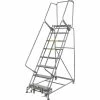 Ballymore Perforated 24"W 8 Step Steel Rolling Ladder 14"D Top Step - FS083214P -Ladders Sales Store 607332 03