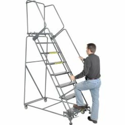 Ballymore Perforated 24"W 8 Step Steel Rolling Ladder 14"D Top Step - FS083214P 27 Ballymore Perforated 24"W 8 Step Steel Rolling Ladder 14"D Top Step - FS083214P -Ladders Sales Store 607332 04