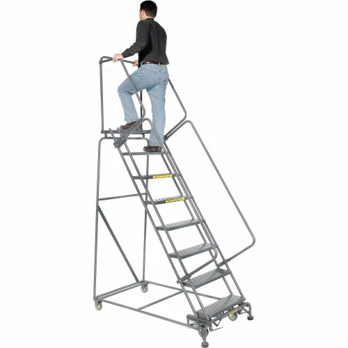 Ballymore Perforated 24"W 8 Step Steel Rolling Ladder 14"D Top Step - FS083214P 8 Ballymore Perforated 24"W 8 Step Steel Rolling Ladder 14"D Top Step - FS083214P - Image 6