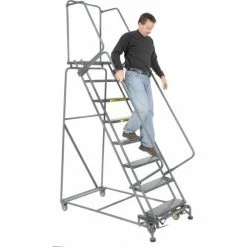 Ballymore Perforated 24"W 8 Step Steel Rolling Ladder 14"D Top Step - FS083214P 29 Ballymore Perforated 24"W 8 Step Steel Rolling Ladder 14"D Top Step - FS083214P -Ladders Sales Store 607332 06