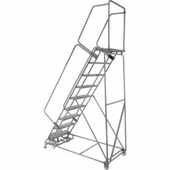 Ballymore Perforated 24"W 9 Step Steel Rolling Ladder 14"D Top Step - FS093214P -Ladders Sales Store 607333
