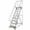 Ballymore Perforated 24"W 9 Step Steel Rolling Ladder 14"D Top Step - FS093214P 1 Ballymore Perforated 24"W 9 Step Steel Rolling Ladder 14"D Top Step - FS093214P -Ladders Sales Store 607333 02
