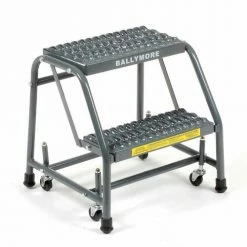 Ballymore Grip 16"W 2 Step Steel Rolling Ladder 20"D Top Step - 21820GSU