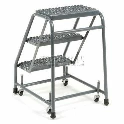 Ballymore Grip 16"W 3 Step Steel Rolling Ladder 20"D Top Step - 31820GSU -Ladders Sales Store 607342 01 1