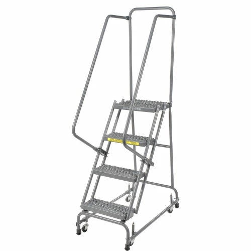 Ballymore Grip 16"W 4 Step Steel Rolling Ladder 14"D Top Step - FSH418G 3 Ballymore Grip 16"W 4 Step Steel Rolling Ladder 14"D Top Step - FSH418G