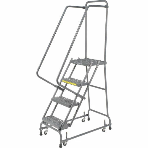 Ballymore Grip 16"W 4 Step Steel Rolling Ladder 14"D Top Step - FSH418G 4 Ballymore Grip 16"W 4 Step Steel Rolling Ladder 14"D Top Step - FSH418G - Image 2