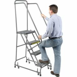 Ballymore Grip 16"W 4 Step Steel Rolling Ladder 14"D Top Step - FSH418G 22 Ballymore Grip 16"W 4 Step Steel Rolling Ladder 14"D Top Step - FSH418G -Ladders Sales Store 607343 04