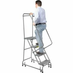 Ballymore Grip 16"W 4 Step Steel Rolling Ladder 14"D Top Step - FSH418G 23 Ballymore Grip 16"W 4 Step Steel Rolling Ladder 14"D Top Step - FSH418G -Ladders Sales Store 607343 05