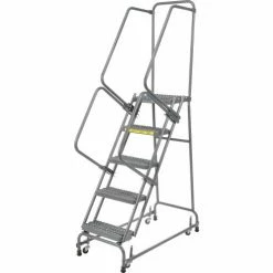 Ballymore Grip 24"W 5 Step Steel Rolling Ladder 14"D Top Step - FSH526G