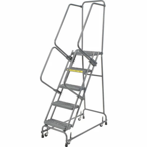Ballymore Grip 24"W 5 Step Steel Rolling Ladder 14"D Top Step - FSH526G 3 Ballymore Grip 24"W 5 Step Steel Rolling Ladder 14"D Top Step - FSH526G