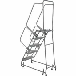 Ballymore Grip 16"W 5 Step Steel Rolling Ladder 14"D Top Step - FSH518G -Ladders Sales Store 607344 02 1