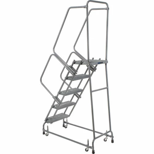 Ballymore Grip 24"W 5 Step Steel Rolling Ladder 14"D Top Step - FSH526G 6 Ballymore Grip 24"W 5 Step Steel Rolling Ladder 14"D Top Step - FSH526G - Image 4