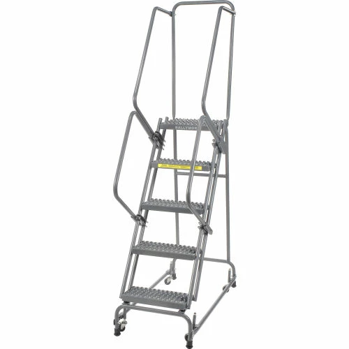 Ballymore Grip 24"W 5 Step Steel Rolling Ladder 14"D Top Step - FSH526G 4 Ballymore Grip 24"W 5 Step Steel Rolling Ladder 14"D Top Step - FSH526G - Image 2