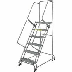 Ballymore Grip 24"W 6 Step Steel Rolling Ladder 14"D Top Step- Lock Type A - FSH626G