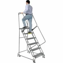 Ballymore Grip 24"W 6 Step Steel Rolling Ladder 14"D Top Step- Lock Type A - FSH626G -Ladders Sales Store 607347 05