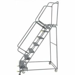 Ballymore Grip 24"W 7 Step Steel Rolling Ladder 14"D Top Step- Lock Type B - FS073014G -Ladders Sales Store 607351 03