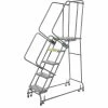 Ballymore Perforated 24"W 5 Step Steel Rolling Ladder 21"D Top Step - FSH52621P -Ladders Sales Store 607364 1