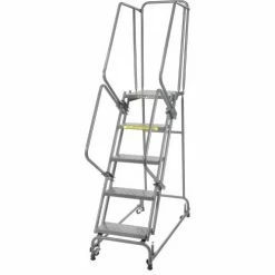 Ballymore Perforated 24"W 5 Step Steel Rolling Ladder 21"D Top Step - FSH52621P -Ladders Sales Store 607364 02 1