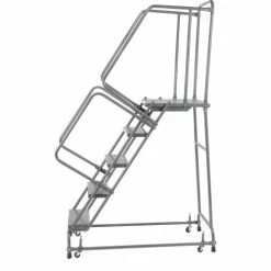 Ballymore Perforated 16"W 5 Step Steel Rolling Ladder 21"D Top Step - FSH51821P -Ladders Sales Store 607364 03