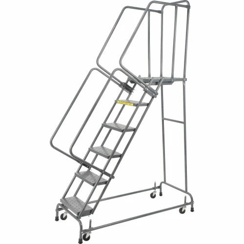 Ballymore Perforated 24"W 6 Step Steel Rolling Ladder 21"D Top Step- Lock Type A - FSH62621P 4 Ballymore Perforated 24"W 6 Step Steel Rolling Ladder 21"D Top Step- Lock Type A - FSH62621P - Image 2