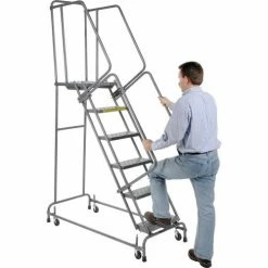 Ballymore Perforated 24"W 6 Step Steel Rolling Ladder 21"D Top Step- Lock Type A - FSH62621P 20 Ballymore Perforated 24"W 6 Step Steel Rolling Ladder 21"D Top Step- Lock Type A - FSH62621P -Ladders Sales Store 607366 03