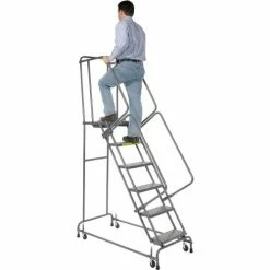 Ballymore Perforated 24"W 6 Step Steel Rolling Ladder 21"D Top Step- Lock Type A - FSH62621P 21 Ballymore Perforated 24"W 6 Step Steel Rolling Ladder 21"D Top Step- Lock Type A - FSH62621P -Ladders Sales Store 607366 04