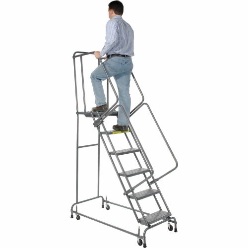 Ballymore Perforated 24"W 6 Step Steel Rolling Ladder 21"D Top Step- Lock Type A - FSH62621P 7 Ballymore Perforated 24"W 6 Step Steel Rolling Ladder 21"D Top Step- Lock Type A - FSH62621P - Image 5