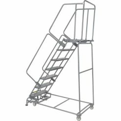 Ballymore Perforated 24"W 7 Step Steel Rolling Ladder 21"D Top Step- Lock Type B - FS073021P 25 Ballymore Perforated 24"W 7 Step Steel Rolling Ladder 21"D Top Step- Lock Type B - FS073021P -Ladders Sales Store 607371