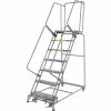 Ballymore Perforated 24"W 7 Step Steel Rolling Ladder 21"D Top Step- Lock Type B - FS073021P