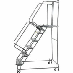Ballymore Steel Perforated 16"W 6-Step Rolling Ladder -Ladders Sales Store 607376 02