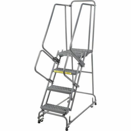 Ballymore Grip 16"W 4 Step Steel Rolling Ladder 21"D Top Step - FSH41821G 3 Ballymore Grip 16"W 4 Step Steel Rolling Ladder 21"D Top Step - FSH41821G