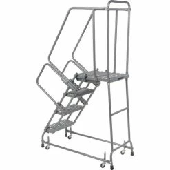 Ballymore Grip 16"W 4 Step Steel Rolling Ladder 21"D Top Step - FSH41821G 21 Ballymore Grip 16"W 4 Step Steel Rolling Ladder 21"D Top Step - FSH41821G -Ladders Sales Store 607383 03