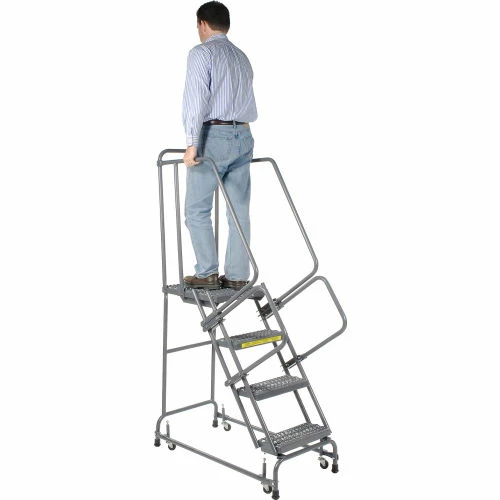 Ballymore Grip 16"W 4 Step Steel Rolling Ladder 21"D Top Step - FSH41821G 8 Ballymore Grip 16"W 4 Step Steel Rolling Ladder 21"D Top Step - FSH41821G - Image 6