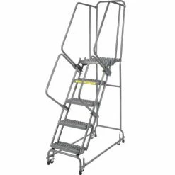 Ballymore Grip 24"W 5 Step Steel Rolling Ladder 21"D Top Step - FSH52621G