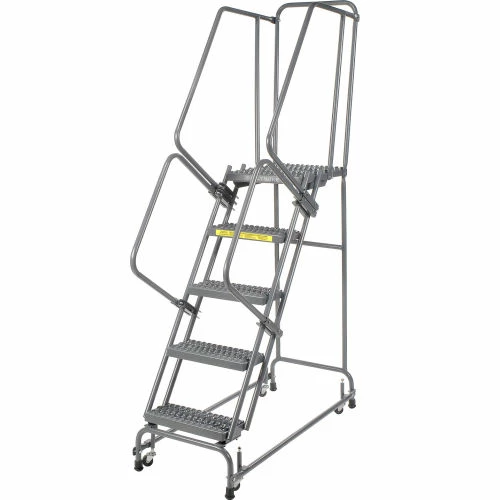Ballymore Grip 24"W 5 Step Steel Rolling Ladder 21"D Top Step - FSH52621G 3 Ballymore Grip 24"W 5 Step Steel Rolling Ladder 21"D Top Step - FSH52621G
