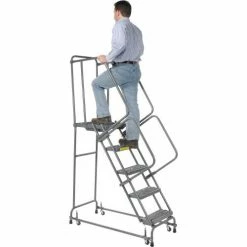 Ballymore Grip 24"W 5 Step Steel Rolling Ladder 21"D Top Step - FSH52621G 21 Ballymore Grip 24"W 5 Step Steel Rolling Ladder 21"D Top Step - FSH52621G -Ladders Sales Store 607384 04