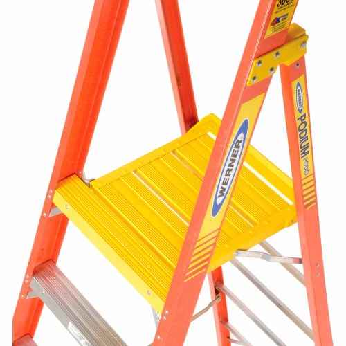 Werner 8' Type 1A Fiberglass Podium Ladder - PD6208 9 Werner 8' Type 1A Fiberglass Podium Ladder - PD6208 - Image 7