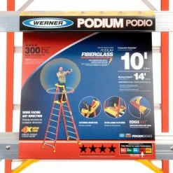 Werner 10' Type 1A Fiberglass Podium Ladder - PD6210 -Ladders Sales Store 640775 07