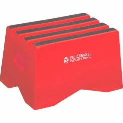 Global Industrial™ 1 Step Plastic Step Stand, 19-1/2"W x 13-1/2"L x 12"H, Red