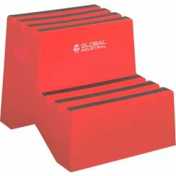 Global Industrial™ 2 Step Plastic Step Stand, 21"W x 19-1/2"L x 24-1/2"H, Red