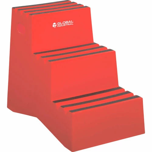 Global Industrial 3 Step Plastic Step Stand, 20"W x 28-1/2"L x 33-1/2"H, Red 3 Global Industrial 3 Step Plastic Step Stand, 20"W x 28-1/2"L x 33-1/2"H, Red