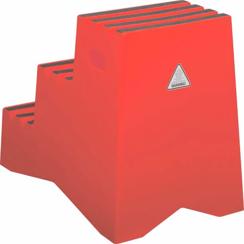 Global Industrial 3 Step Plastic Step Stand, 20"W x 28-1/2"L x 33-1/2"H, Red 5 Global Industrial 3 Step Plastic Step Stand, 20"W x 28-1/2"L x 33-1/2"H, Red - Image 3