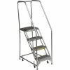 Tri-Arc 4 Step Aluminum Rolling Ladder, 16"W Grip Step, 30" Handrails - WLAR104165 -Ladders Sales Store 703204 02 1